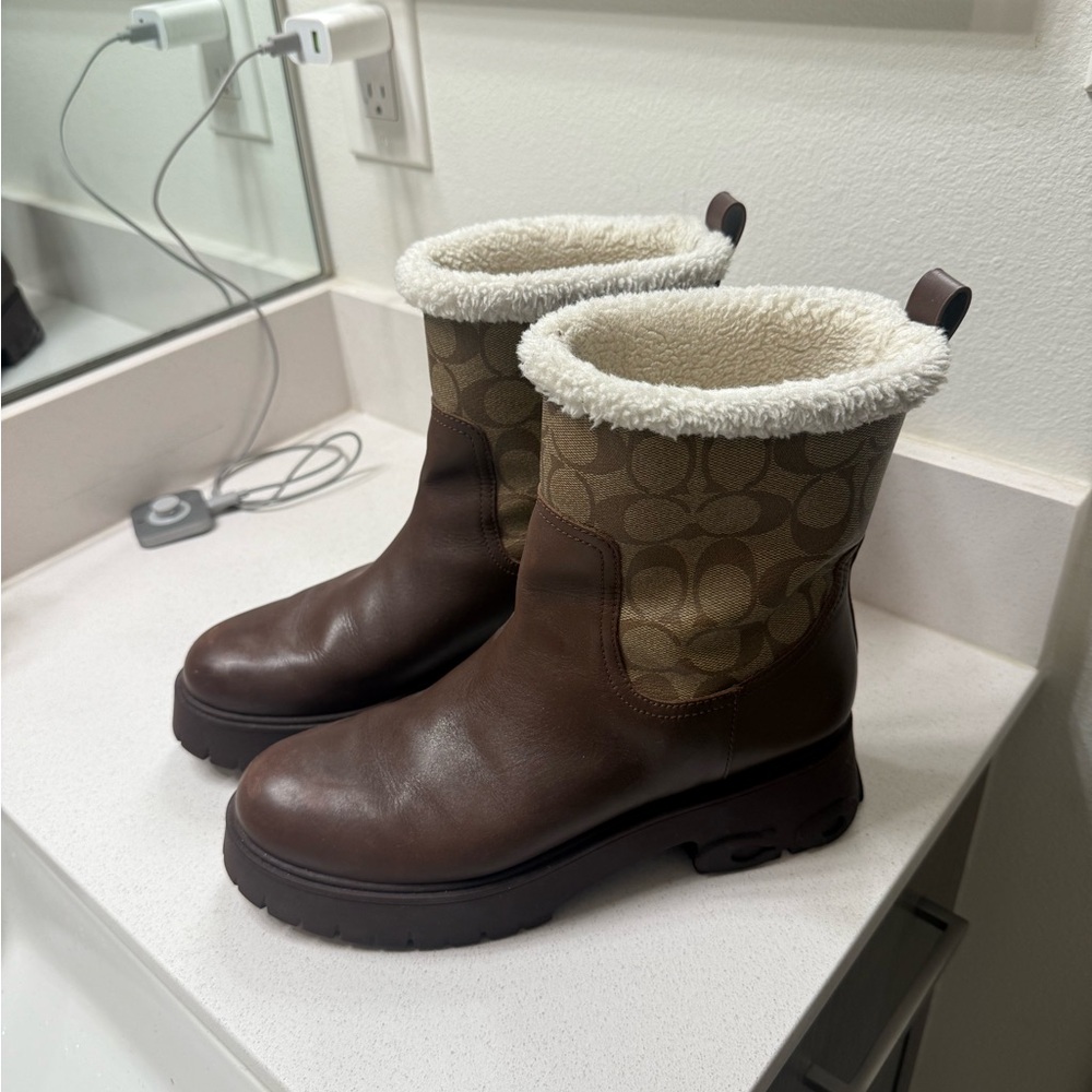 Coach Brown and Cream Women's Boots